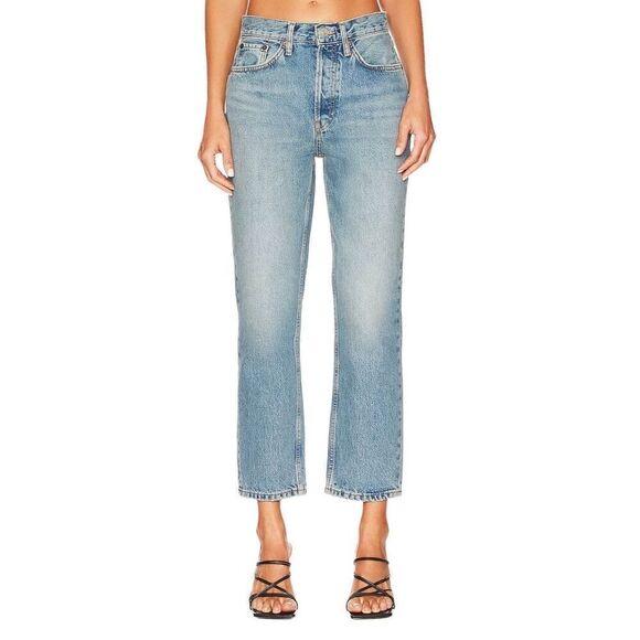 RE/DONE 70's Stove Pipe Straight Leg Jeans in Cool Medium Blue - Picture 1 of 16